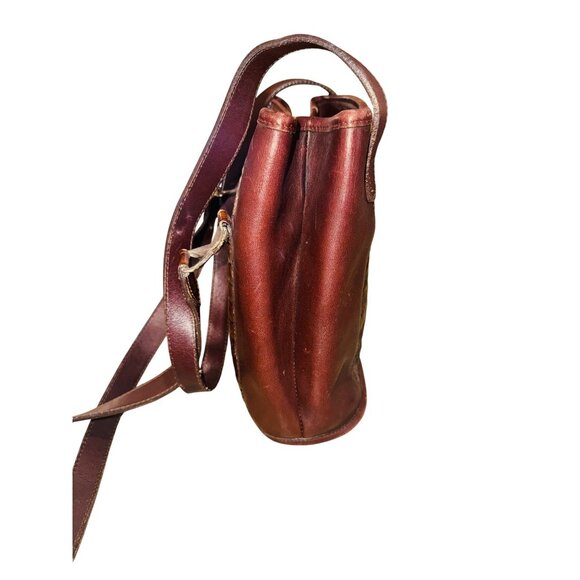 Vintage Brighton Brown Leather Croc Embossed Tote Bag Heart Charm Classic City - Picture 6 of 13